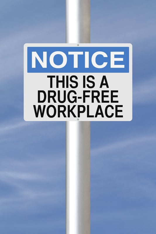 Drug Free Workplace sign